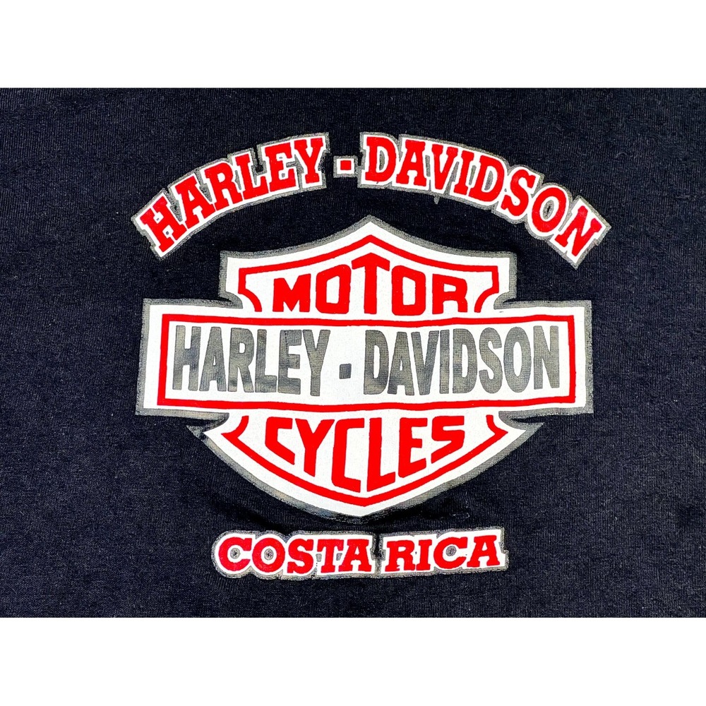 Vintage Harley-Davidson Costa Rica T-Shirt Men's Medium Black Relaxed Crew Neck